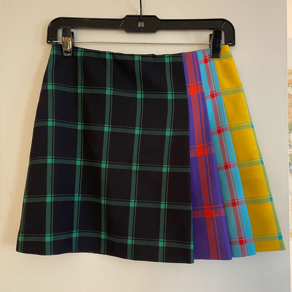 Alice+Olivia Multicolor Plaid Mini Skirt
